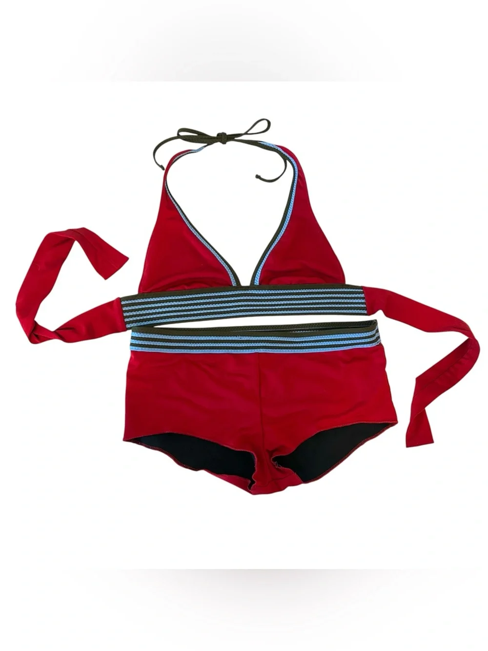 Y2K lucky brand M bikini swimsuit set vintage made in USA indie butt logo